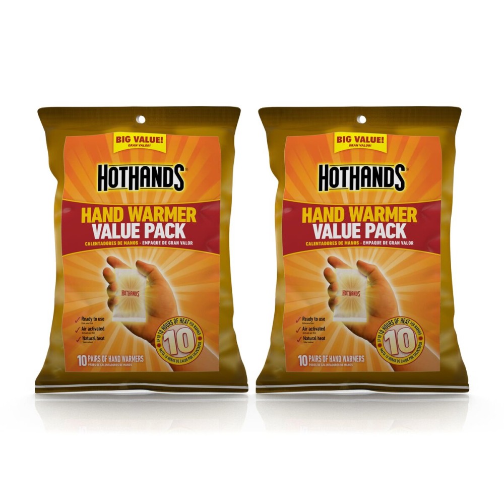 HotHands HH20PRPK16 Hand Warmers - Long Lasting Natural Odorless Air Activated Warmers - Up To 10 Hours Of Heat - 20 Pair Value Pack HotHands HH20PRPK16 Hand Warmers - Long Lasting Natural Odorless Air Activated Warmers - Up To 10 Hours Of Heat - 20 Pair Value Pack