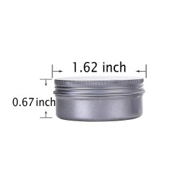 Hulless 0.5 Ounce Aluminum Tin Jar Refillable Containers 15 ml Aluminum Screw Lid Round Tin Container Bottle for Cosmetic,Lip Balm, Cream, 12 Pack. Hulless 0.5 Ounce Aluminum Tin Jar Refillable Containers 15 ml Aluminum Screw Lid Round Tin Container Bottle for Cosmetic,Lip Balm, Cream, 12 Pack.
