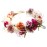 Vivivalue Rose Flower Crown Boho Flower Headband Hair Wreath Floral Headpiece Halo with Ribbon Wedding Party Festival Photos Pink