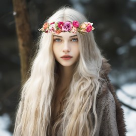Vivivalue Rose Flower Crown Boho Flower Headband Hair Wreath Floral Headpiece Halo with Ribbon Wedding Party Festival Photos Pink Vivivalue Rose Flower Crown Boho Flower Headband Hair Wreath Floral Headpiece Halo with Ribbon Wedding Party Festival Photos Pink
