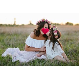 Vivivalue Rose Flower Crown Boho Flower Headband Hair Wreath Floral Headpiece Halo with Ribbon Wedding Party Festival Photos Pink Vivivalue Rose Flower Crown Boho Flower Headband Hair Wreath Floral Headpiece Halo with Ribbon Wedding Party Festival Photos Pink