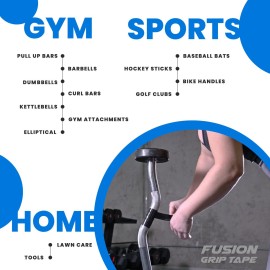 Core Prodigy Fusion Grip Tape - Silicone Rubber Wrap for Pull Up Bars, Barbells, Dumbbells, Sports and Gym Equipment, and Tools (10 Foot, Black) Core Prodigy Fusion Grip Tape - Silicone Rubber Wrap for Pull Up Bars, Barbells, Dumbbells, Sports and Gym Equipment, and Tools (10 Foot, Black)