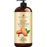 Handcraft Blends Sweet Almond Oil - 16 Fl Oz - 100% Pure and Natural - Premium Grade Carrier Oil for Skin and Hair - Hair and Body - Massage - Hexane-Free