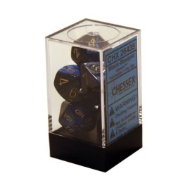 Gemini Polyhedral Black-Blue/Gold 7-Die Set Board Games