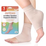 ZenToes Achilles Tendon Support Sleeve, Padded Compression Sleeve for Achilles Tendonitis Relief & Haglunds Heel, Washable Padded Socks & Heel Protectors for Bursitis Relief, 1 Pair