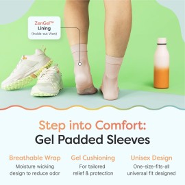 ZenToes Achilles Tendon Support Sleeve, Padded Compression Sleeve for Achilles Tendonitis Relief & Haglunds Heel, Washable Padded Socks & Heel Protectors for Bursitis Relief, 1 Pair ZenToes Achilles Tendon Support Sleeve, Padded Compression Sleeve for Achilles Tendonitis Relief & Haglunds Heel, Washable Padded Socks & Heel Protectors for Bursitis Relief, 1 Pair