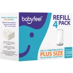 Babyfeel Refills Compatible with DEKOR PLUS Diaper Pails | 4 Pack | Exclusive 30% Extra Thickness | Diaper Pail Refills with Powerful Odor Elimination | Fresh Powder Scent | Holds up to 2320 Diapers