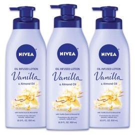 NIVEA Oil Infused Body Lotion, Vanilla and Almond Oil, Body Lotion for Dry Skin, 16.9 Fl Oz Pump Bottle NIVEA Oil Infused Body Lotion, Vanilla and Almond Oil, Body Lotion for Dry Skin, 16.9 Fl Oz Pump Bottle