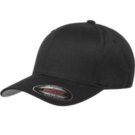 Yupoong Mens Athletic Fitted Baseball Cap, Black, Large-X-Large US