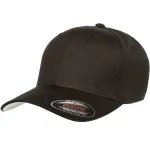 Flexfit Mens Cotton Twill Fitted Baseball Cap, Black, Large-X-Large US