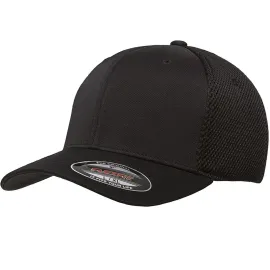 Flexfit Unisex Ultrafibre Airmesh Fitted Trucker Hat, Black, Large-X-Large