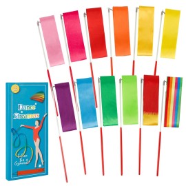 YGEOMER 12pcs Dance Ribbons, Rainbow Gymnastics Ribbon Wands for Kids Dancer, Dance Twirling Sticks Batons Streamers for Artistic Dancing, Talent Shows Dance Floor Party Props YGEOMER 12pcs Dance Ribbons, Rainbow Gymnastics Ribbon Wands for Kids Dancer, Dance Twirling Sticks Batons Streamers for Artistic Dancing, Talent Shows Dance Floor Party Props