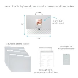 Pearhead Baby Briefcase and Document Organizer, All In One Expanding File Folder, Baby\'s Paperwork and Records, Newborn Keepsake and Memory Box with Labels, Baby Girl or Baby Boy Gift, Gray Chevron Pearhead Baby Briefcase and Document Organizer, All In One Expanding File Folder, Baby\'s Paperwork and Records, Newborn Keepsake and Memory Box with Labels, Baby Girl or Baby Boy Gift, Gray Chevron