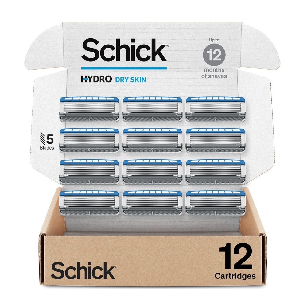 Schick Hydro Dry Skin Razor Refills for Men, 12 Count Schick Hydro Dry Skin Razor Refills for Men, 12 Count