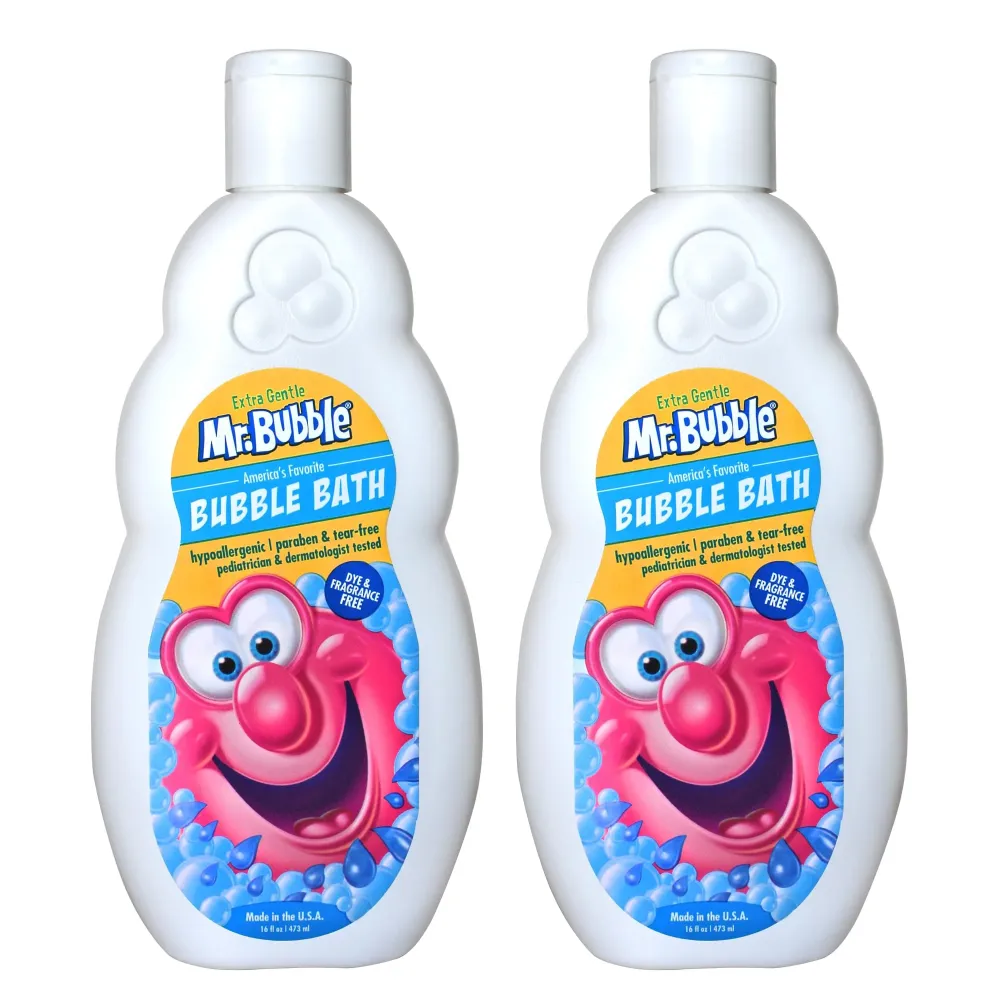 Mr. Bubble Extra Gentle Bubble Bath - Hypoallergenic, Tear Free Bubble Bath Solution Perfect for Sensitive Skin (Pack of 2 Bottles, 16 fl oz Each) Mr. Bubble Extra Gentle Bubble Bath - Hypoallergenic, Tear Free Bubble Bath Solution Perfect for Sensitive Skin (Pack of 2 Bottles, 16 fl oz Each)