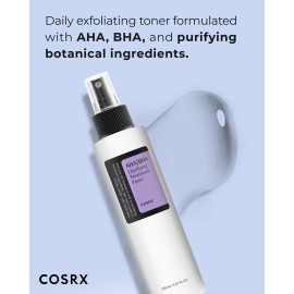 COSRX AHA/BHA Treatment Toner 5.07 fl.oz/ 150ml, Facial Exfoliating Spray for Whiteheads, Pores, & Uneven Skin, Korean Toner, Not Tested on Animals, No Parabens, No Sulfates, Korean Skin Care COSRX AHA/BHA Treatment Toner 5.07 fl.oz/ 150ml, Facial Exfoliating Spray for Whiteheads, Pores, & Uneven Skin, Korean Toner, Not Tested on Animals, No Parabens, No Sulfates, Korean Skin Care