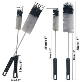 Coralpearl Bottle Brushes Thin Long Handle X 4, Utility Skinny Wire Cleaner Set Big Small, Bendable Flexible for Cleaning Narrow Neck Water, Beer, Wine, Baby Bottles, Pipes, Tubes, Hoses, and Flasks Coralpearl Bottle Brushes Thin Long Handle X 4, Utility Skinny Wire Cleaner Set Big Small, Bendable Flexible for Cleaning Narrow Neck Water, Beer, Wine, Baby Bottles, Pipes, Tubes, Hoses, and Flasks