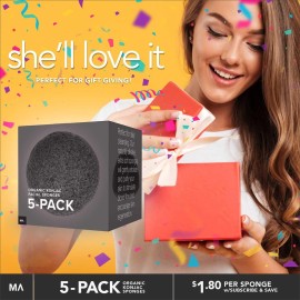 Minamul Konjac Exfoliating Organic Facial Sponge Set, Gentle daily face scrub/skincare, best bamboo activated charcoal, Safe for Oily, Dry, Combination or Sensitive skin, Makeup Remover, 5 pack Minamul Konjac Exfoliating Organic Facial Sponge Set, Gentle daily face scrub/skincare, best bamboo activated charcoal, Safe for Oily, Dry, Combination or Sensitive skin, Makeup Remover, 5 pack