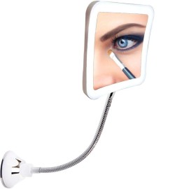 SunplusTrade Makeup Mirror with LED Lights and Magnification, Portable Cordless Design Suction Cup Mirror for Home and Travel with Flexible Gooseneck to Adjust to Any Position Easily