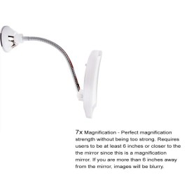 SunplusTrade Makeup Mirror with LED Lights and Magnification, Portable Cordless Design Suction Cup Mirror for Home and Travel with Flexible Gooseneck to Adjust to Any Position Easily