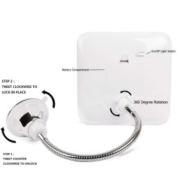 SunplusTrade Makeup Mirror with LED Lights and Magnification, Portable Cordless Design Suction Cup Mirror for Home and Travel with Flexible Gooseneck to Adjust to Any Position Easily