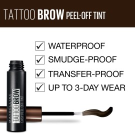 Maybelline New York Brow Tattoo Longlasting Tint, Dark Brown, 4.9 ml