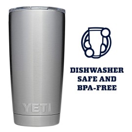 YETI Rambler 20 oz Tumbler, Stainless Steel, Vacuum Insulated with MagSlider Lid, Stainless YETI Rambler 20 oz Tumbler, Stainless Steel, Vacuum Insulated with MagSlider Lid, Stainless