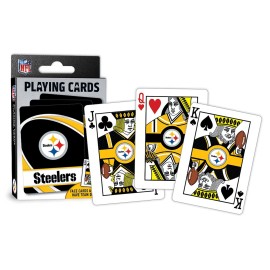 MasterPieces - NFL Playing Cards, Officially Licensed Pittsburgh Steelers Football Deck, Family Games for Adults and Kids, Standard Index MasterPieces - NFL Playing Cards, Officially Licensed Pittsburgh Steelers Football Deck, Family Games for Adults and Kids, Standard Index