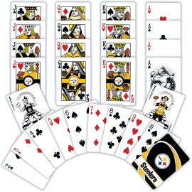 MasterPieces - NFL Playing Cards, Officially Licensed Pittsburgh Steelers Football Deck, Family Games for Adults and Kids, Standard Index MasterPieces - NFL Playing Cards, Officially Licensed Pittsburgh Steelers Football Deck, Family Games for Adults and Kids, Standard Index