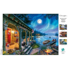Buffalo Games - Darrell Bush - Moonlight Lodge - 1000 Piece Jigsaw Puzzle , Blue Buffalo Games - Darrell Bush - Moonlight Lodge - 1000 Piece Jigsaw Puzzle , Blue