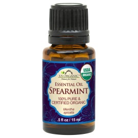 US Organic 100% Pure Spearmint Essential Oil - USDA Certified Organic, Steam Distilled - W/Euro droppers (More Size Variations Available) (15 ml / .5 fl oz) US Organic 100% Pure Spearmint Essential Oil - USDA Certified Organic, Steam Distilled - W/Euro droppers (More Size Variations Available) (15 ml / .5 fl oz)