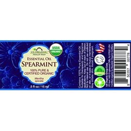 US Organic 100% Pure Spearmint Essential Oil - USDA Certified Organic, Steam Distilled - W/Euro droppers (More Size Variations Available) (15 ml / .5 fl oz) US Organic 100% Pure Spearmint Essential Oil - USDA Certified Organic, Steam Distilled - W/Euro droppers (More Size Variations Available) (15 ml / .5 fl oz)