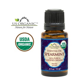 US Organic 100% Pure Spearmint Essential Oil - USDA Certified Organic, Steam Distilled - W/Euro droppers (More Size Variations Available) (15 ml / .5 fl oz) US Organic 100% Pure Spearmint Essential Oil - USDA Certified Organic, Steam Distilled - W/Euro droppers (More Size Variations Available) (15 ml / .5 fl oz)