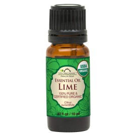 US Organic Lime Essential Oil - Certified Organic, Steam Distilled - W/Euro droppers (More Size Variations Available) (10 ml / .33 fl oz)