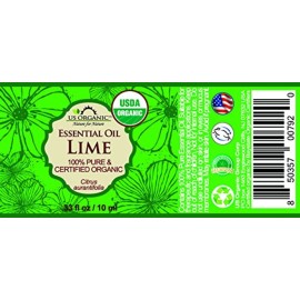 US Organic Lime Essential Oil - Certified Organic, Steam Distilled - W/Euro droppers (More Size Variations Available) (10 ml / .33 fl oz)