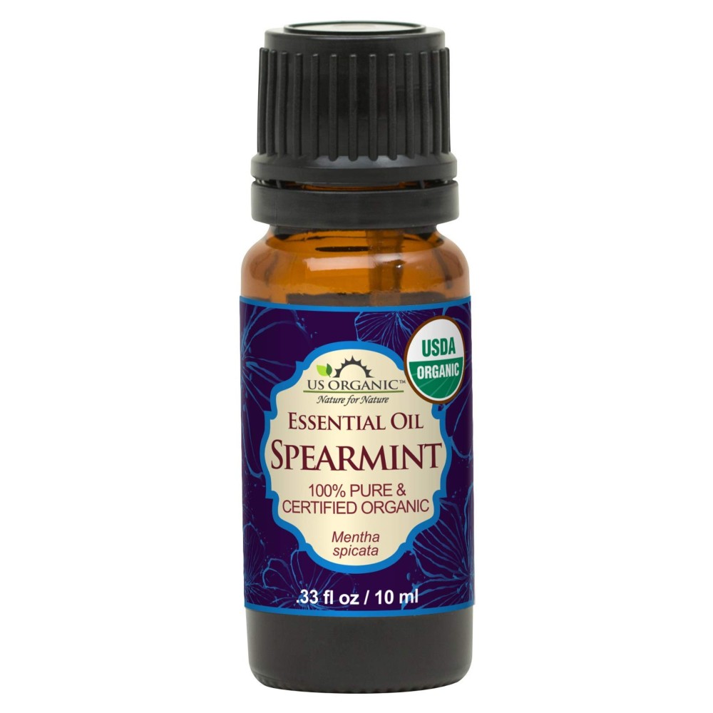 US Organic 100% Pure Spearmint Essential Oil - USDA Certified Organic, Steam Distilled - W/Euro droppers (More Size Variations Available) (10 ml / .33 fl oz) US Organic 100% Pure Spearmint Essential Oil - USDA Certified Organic, Steam Distilled - W/Euro droppers (More Size Variations Available) (10 ml / .33 fl oz)