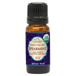 US Organic 100% Pure Spearmint Essential Oil - USDA Certified Organic, Steam Distilled - W/Euro droppers (More Size Variations Available) (10 ml / .33 fl oz)
