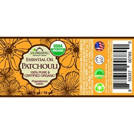 US Organic 100% Pure Patchouli Essential Oil - USDA Certified Organic, Steam Distilled - W/Euro droppers (More Size Variations Available) (10 ml / .33 fl oz)
