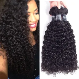 Amella Hair 8A Brazilian Curly Virgin Kinky Human Hair Weave 3 Bundles (14 16 18 Inch, 285g) Unprocessed Weft Extensions Natural Black Amella Hair 8A Brazilian Curly Virgin Kinky Human Hair Weave 3 Bundles (14 16 18 Inch, 285g) Unprocessed Weft Extensions Natural Black