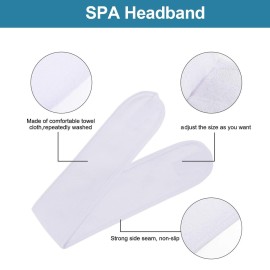 Whaline Spa Facial Headband Head Wrap Terry Cloth Headband 4 Counts Stretch Towel for Bath, Makeup and Sport (White) Whaline Spa Facial Headband Head Wrap Terry Cloth Headband 4 Counts Stretch Towel for Bath, Makeup and Sport (White)