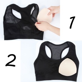 SERMICLE Bra Pad Inserts 4 Pairs, Bra Pads Sewn Padded for Sports Bra A/B C/D Cup Beige Black Optional (A/B Cup, Beige) SERMICLE Bra Pad Inserts 4 Pairs, Bra Pads Sewn Padded for Sports Bra A/B C/D Cup Beige Black Optional (A/B Cup, Beige)