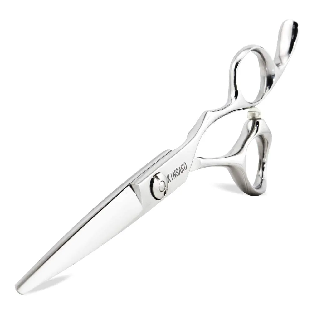 5.5 Barber Hair scissors Professional Hair Cutting Shears 440C Hair Cutting Scissors Barber Shears Haircut Scissors Silvery Convex Blades KINSARO