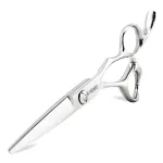 5.5 Barber Hair scissors Professional Hair Cutting Shears 440C Hair Cutting Scissors Barber Shears Haircut Scissors Silvery Convex Blades KINSARO