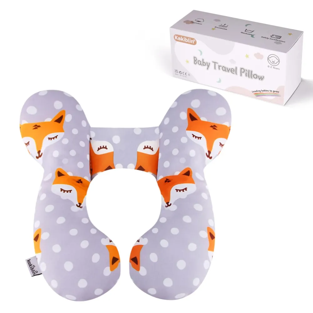 KAKIBLIN Baby Travel Pillow,Baby Neck Pillows for Car Seat,Upgraded Baby Head Pillow,Toddler Head and Neck Baby Support Pillow for Car Seat, Pushchair,Travel (Gray Fox) KAKIBLIN Baby Travel Pillow,Baby Neck Pillows for Car Seat,Upgraded Baby Head Pillow,Toddler Head and Neck Baby Support Pillow for Car Seat, Pushchair,Travel (Gray Fox)