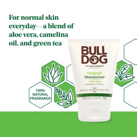 BULLDOG Mens Skincare and Grooming Face Moisturizer Original, 3.3 Fluid Ounce BULLDOG Mens Skincare and Grooming Face Moisturizer Original, 3.3 Fluid Ounce