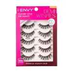 i-ENVY 5 Pairs Demi Wispies False Lashes (1 Pack), Premium Quality 100% Human Hair, Fluffy Feathered Eyelashes With Volume & Curl, Natural Look, Lightweight, Comfortable, Reusable for Everyday Wear