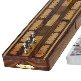 Indian Glance Cribbage Board Game With Storage Unique Metal Pegs And Playing Cards Game Gift Set Box Indian Glance Cribbage Board Game With Storage Unique Metal Pegs And Playing Cards Game Gift Set Box