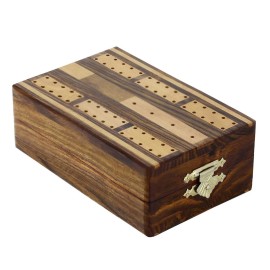 Indian Glance Cribbage Board Game With Storage Unique Metal Pegs And Playing Cards Game Gift Set Box Indian Glance Cribbage Board Game With Storage Unique Metal Pegs And Playing Cards Game Gift Set Box