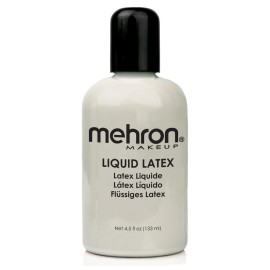 Mehron Makeup Liquid Latex | SFX Makeup | Halloween | Latex Glue for Skin | Prosthetic Glue 4.5 fl oz (133 ml) (Zombie Flesh)