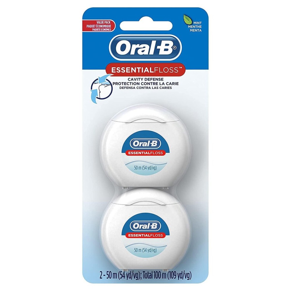 Oral-B EssentialFloss Cavity Defense Dental Floss, 50 M, 2 Pack Oral-B EssentialFloss Cavity Defense Dental Floss, 50 M, 2 Pack